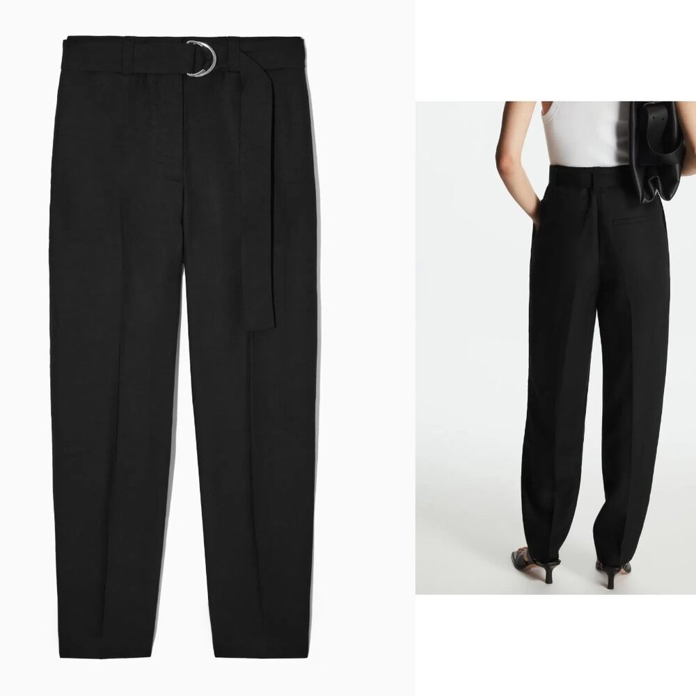 COS Black Belted Trousers